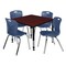 Regency Tables > Height Adjustable > Square Table & Chair Sets, 30 W, 30 L, 23-37 H, Mahogany TB4242MHAPBK40NV - alternate 1